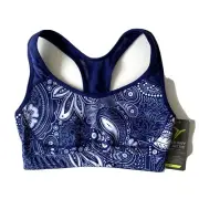 NEW OLD NAVY GO DRY STRAP SPORTS BRA MEDIUM SUPPORT XS BLUE SPANDEX EXTRA SMALL