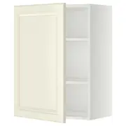 METOD wall cabinet with shelves, white/Bodbyn off-white, 60x37x80 cm
