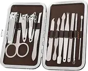 Nail Clippers Set, 12X Professional Grooming Kits, Nail Clippers And Beauty Tool, Manicure Pedicure Kit With Leather Bag, Nail Clipper Set 12 Pieces Home Manicure Tools Portable GiftNail Clipper Set