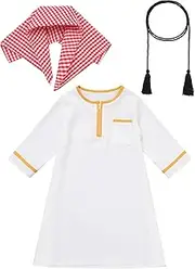 [IBTOM CASTLE] Newborn Baby Boys Abaya Muslim Robe Saudi Long Sleeve Kaftan Turban Arabic Dubai Eid Ramadan Outfits