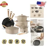 Versatile Non-Stick 12-Piece Cookware Set for Gas, Electric, & Induction Stoves