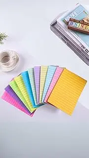 Honwor Lined Sticky Notes 4 x 6 Inch - 10 Pack, Large Colored Self-Stick Notes with Lines - Bright Ruled Post Stickies for Office, Home, School, Meeting - 50 Sheets per Pad
