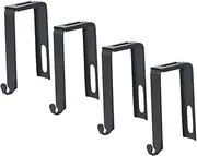 MOLUCKFU Adjustable Metal Hooks for Partition Cubicle 4 Pack 37-55mm Black Partition Hangers Door Hanger Hooks for Hanging Clothes Hats Bags