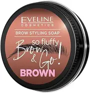 Eveline Cosmetics Brow & Go! Eyebrow Styling Soap - Vegan Gel Formula with Henna Extract & Vitamin E - Available in Clear and Brown Shades