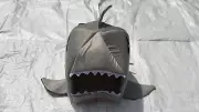 Small Pet Cat Dog House Kennel Puppy Cave Sleeping Bed-Shark Shape-Gray Color