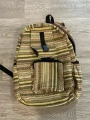 Ganesh Himal- Hand Made Nepal Backpack- Namaste Drawstring Pockets-NWT