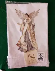 AG Allen G Handpainted Tea Towel Linen Bathroom Guest Towel Angel Unused