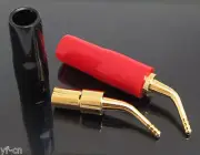 10pairs Gold Plated 2mm Angle Pin 2mm Banana Plug Screw Lock Terminal Connectors