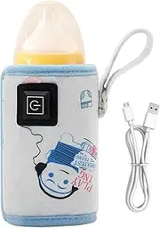 Baby Milk Warmer Portable Bottle Warmer, USB Charging, Electric Bottle Warmer, Insulated Bag Bottle Cover Warmer - Bottle Warmer Rechargeable Travel Bottle Warmer Feeding Bottle, Astronaut,