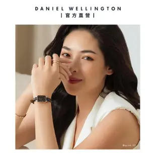 【Daniel Wellington】DW 手錶 Quadro Sheffield 20x26mm經典黑真皮皮革小方錶(兩色 DW00100435)