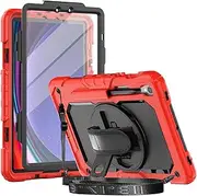 [Herize] Case for Samsung Galaxy Tab S10 FE/ S9 FE 5G 10.9 Inch/Galaxy Tab S9 11 Inch with Screen Protector for Kids Girls | Shockproof Rugged Protective Case W/Pen Holder Hand Strap Shoulder Strap