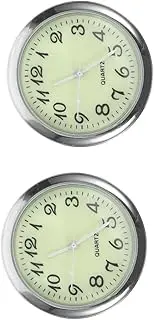 ULTECHNOVO Pcs Automotive Clock Quartz Movement Car Stick Clock Tiny Size Glow-in-The-Dark Car Decor