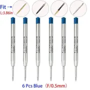 6PCS Blue Color Ballpoint Pen Ink Refills Fine Point For Parker Style Replace