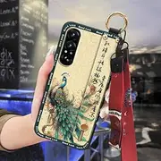Phone Case Compatible with Sony Xperia1 VII, Ring Protective Lanyard Kickstand Elderly Lady Fashion Soft case Wristband Anti-Knock Anti-dust