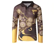 Hawthorn Hawks AFL 2022 Playcorp Indigenous LS Polo Shirt Sizes S-3XL! W22