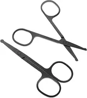 Ipetboom 2pcs Stainless Steel Manual Nose Hair Trimmer Scissors with Rounded Tips for Safe Facial Hair Grooming Portable and Durable Grooming Shears for Men and Women