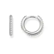 TCR611 THOMAS SABO 1.2CM PATTERN SILVER HOOP EARRINGS