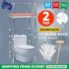 2 Tiers Bathroom Rack Over toilet Laundry Washing Machine Storage Shelf Unit OZ