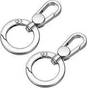 uxcell 2 Pcs Double Opening Snap Hooks Swivel Keychain Clasp Clips Metal Swivel Lobster Claw Clasp for Jewelry Making Crafts Backpack Bag Strap Phone Case, Gray