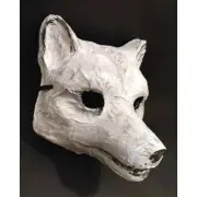 Original Paper mache Arctic Fox mask, White Fox Mask, Snow Fox mask, Polar Fox c