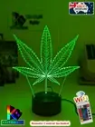 HEMP LEAF WEED HERB GRASS 3D LED Battery USB Night Light 7 Colour Changing Room