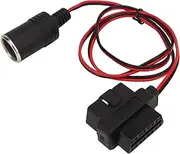 OBD2 Cigarette Lighter Socket Adapter Durable ABS Material 16Pin T Head Female Connector Power Cord for Car Recorders and GPS Navigators