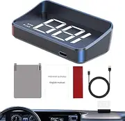 LeoLeozz Car Heads Up Display,Car Speed Display Windshield - Large Screen Portable Speed Gauge Device with Adjustable Angle for Dashboard Front Window Projection Gauge (Green)