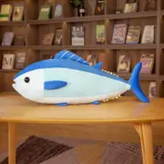 Huiyun Blue Cute Tuna Plush Toys Cartoon Stuffed Soft Sea Animal Fish Doll Pillow Kawaii Sofa Cushion Birthday Gift 65cm