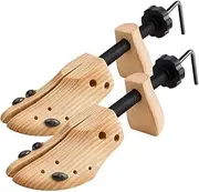 [WEST LIGHT] 2 Way Cedar Shoe Trees For Men Wooden Shoe Stretcher,Adjustable Unisex Shaper Large Size for Men and Women, Wood Shaper Set of 2 Stretches Length & Width,Woman's Size 10 to 13.5 Man's Size 9 to 13