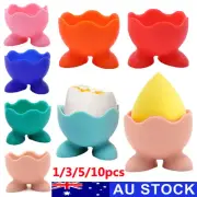 Silicone Egg Cup Holders Kitchen Breakfast Boiled Eggs Serving Cups Set 1-10pcs