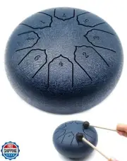 Anvin Steel Tongue Drum 6 Inch 8 Notes Metal Hand Drum with Drum Mallets Musi