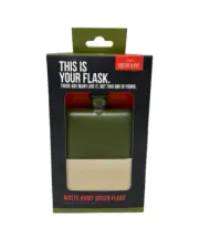 Foster & Rye Stainless Steel With Matte Army Green 6 oz Flask NEW