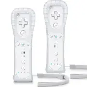 Wii Controller 2 Pack, with Silicone Case and Wrist Strap, Remote Controller ...