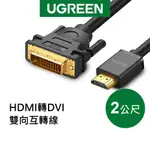綠聯 2M HDMI轉DVI 雙向互轉線