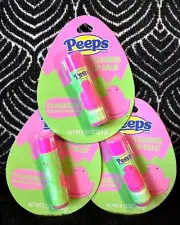 3pk PEEPS TASTE BEAUTY STRAWBERRY LIP BALM MOISTURIZING HYDRATING CHAPSTICK LOT