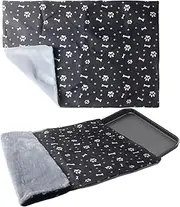 Klmnop Washable Dog Crate Pan Cover, Soft Velvet Dog Bed Liner Fit for 39 x 27 Inch Pet Crate Tray, Pan Cover Only(Grey)
