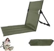 Folding Beach Chair,Camping Chair, Outdoor Lightweight Beach Floor Chair, Portable Foldable Camping Chair with Storage Bag, Beach Lounge Chair for Outdoor Camp Sand Lawn Concert Travel Picnic(Green)