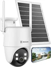 COCOCAM 24/7 Recording AOV WiFi Security Camera Outdoor Wireless with 10000mAh Battery 8W Solar Panel, 2K PTZ, 30 Meters Night Vision, AI Detection, AI Tracking, Two-Way Audio