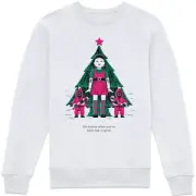 Squid Game She Knows If You've Been Bad Or Good Sweatshirt - White