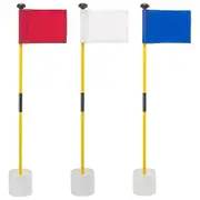 3 Pcs Backyard Practice Golf Hole Pole Cup Flag Sticks,Golf Putting Flagpoles,Golf Flag,Golf Access WhiteBlueRed