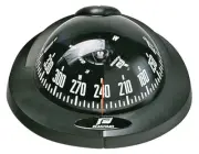 Boat Compass Plastimo Offshore 75 Black Case Black Conical Card 12 Volt Backlit