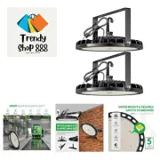LED High Bay Light 100W 14000 LM with Plug 5ft Cable, 5000K Daylight, Water...