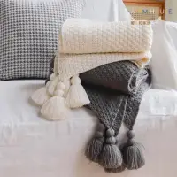 在飛比找momo購物網優惠-【Warm House Decor 暖和家居】北歐流蘇針織毯