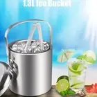 Steel Home Wine Beer With Tongs And Lid Cooler Ice Bucket Ice Cube Container