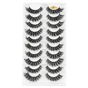 Catzon Fluffy False Eyelashes Faux Mink Lashes 6D Volume Look Like Extensions Lashes 10 Pairs Pack-01