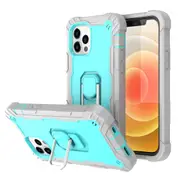 MCC Stylish Shockproof iPhone 12 Pro Case Cover Apple Heavy Duty Tough [Grey+Light Blue]