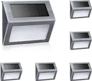 Vikus 6 Pack Solar Lights for Fence Posts, Steps, Decks, Pathway, Yard Stairs, Outdoor LED Lighting, Rainproof