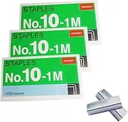 3000pcs No.10 Staples for Max HD-10D, Swingline Tot Mini Stapler, and Other Mini Staplers - Smaller Than Standard Size - Silver