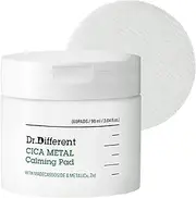 Dr.Different CICA Metal Calming Pad, 60 Sheet Soothing Toner Pad to Strengthen and Relieve Irritated Skin, Facial Pads for Skin Pore Cleansing and, Dead Skin Removal, and Intense Moisturization