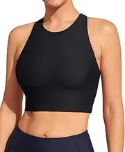 [Ewedoos] Women's Swim Bra - Adjustable Strap Padded Sports Bra Swimsuit Top - Modest Swim Tops
